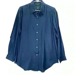 Women’s Ralph Lauren 100% Silk Long Sleeve Button Up Size 8